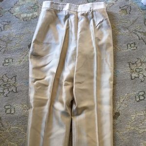 ETCETERA 100% Silk Cream Slacks 12. NWOT